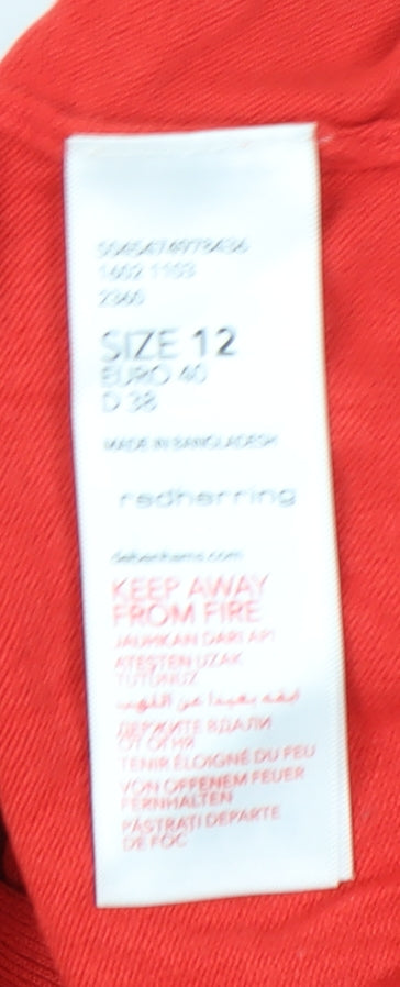 Womens UK Size 12 Red Herring Red Full Zip Jumper