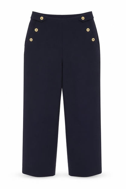 Front view of Forever New Women's Blue Straight Trousers, size 8