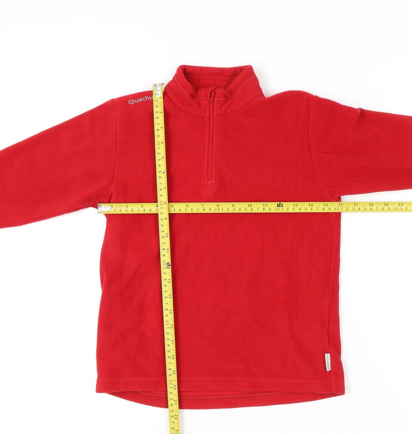 Decathlon Girls Red Fleece 1/2 Zip Sweatshirt 10 Years