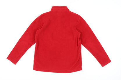 Decathlon Girls Red Fleece 1/2 Zip Sweatshirt 10 Years