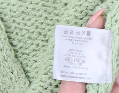 Womens UK Size M Marks and Spencer Green Cardigan Jumper