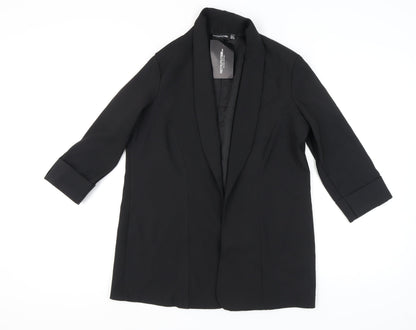 PrettyLittleThing Women's Black Blazer UK 8 Mid-Length