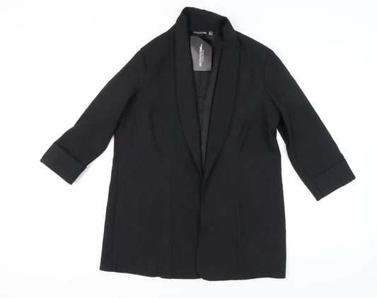 PrettyLittleThing Women's Black Blazer UK 8 Mid-Length