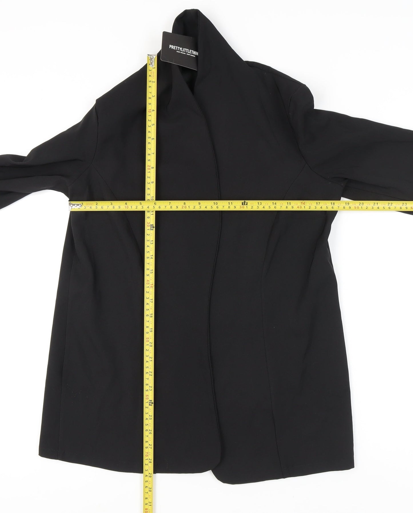 PrettyLittleThing Women's Black Blazer UK 8 Mid-Length