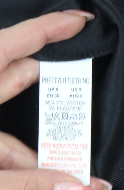 PrettyLittleThing Women's Black Blazer UK 8 Mid-Length