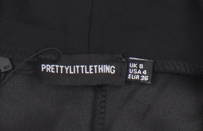 PrettyLittleThing Women's Black Blazer UK 8 Mid-Length