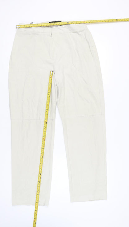 Louis Charles Women's Ivory Trousers Size 16 Polyester