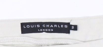 Louis Charles Women's Ivory Trousers Size 16 Polyester