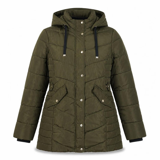 Womens UK Size 10 Nutmeg Green Puffer Jacket