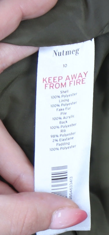 Nutmeg Women's Green Puffer Jacket Size 10