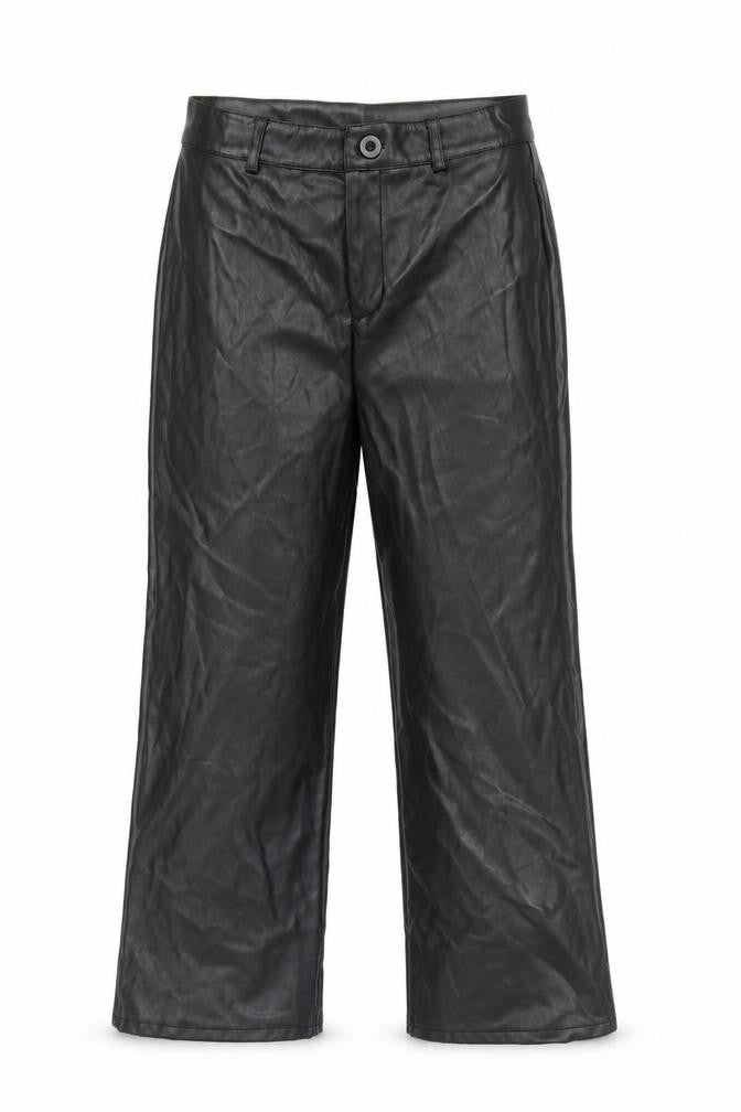 Front view of Primark girls’ black faux leather dress pants 13-14 years