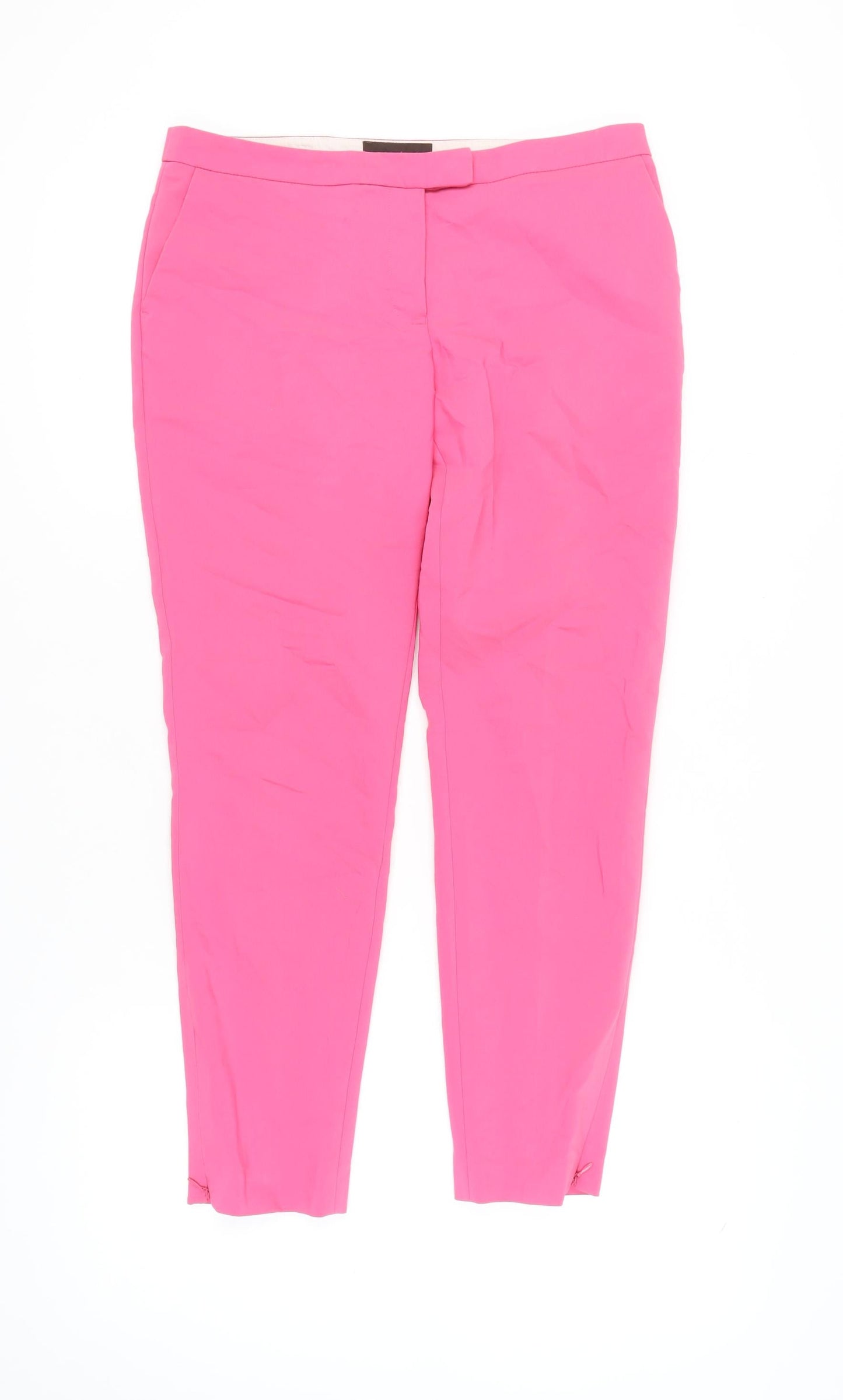 Womens UK Size 12 NEXT Regular Fit Ankle Pink Trousers
