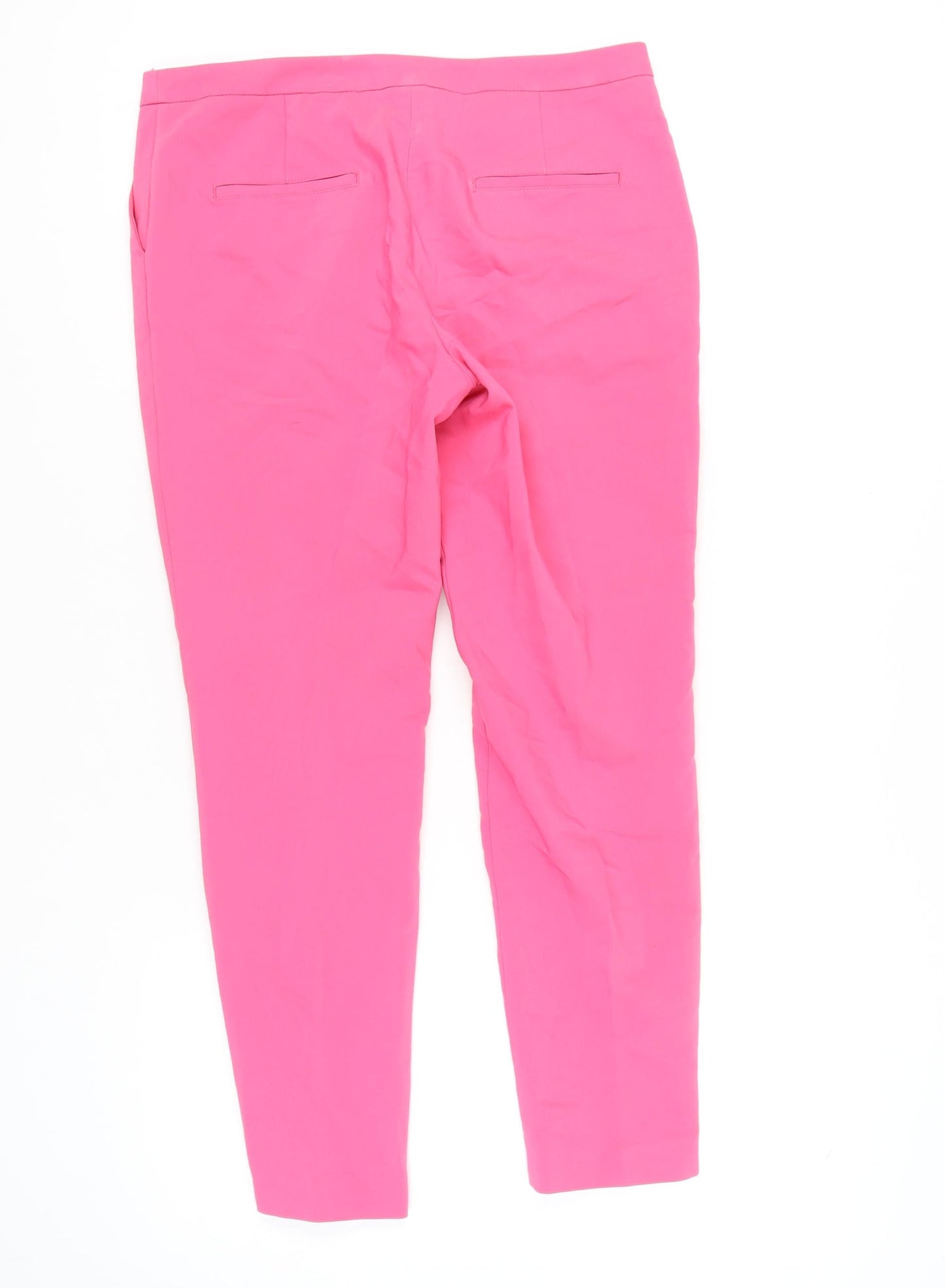 Womens UK Size 12 NEXT Regular Fit Ankle Pink Trousers