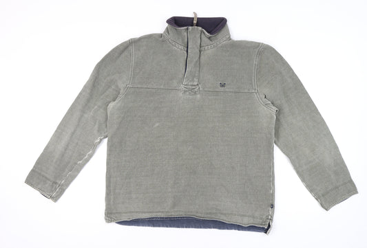 Mens UK Size L Crew Clothing Company Grey Henley Sweatshirt