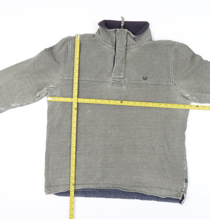 Mens UK Size L Crew Clothing Company Grey Henley Sweatshirt