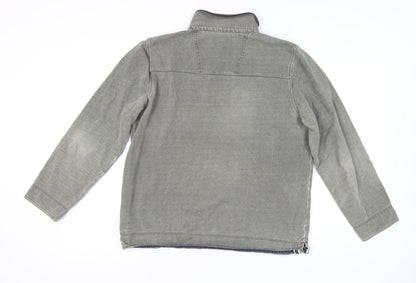 Mens UK Size L Crew Clothing Company Grey Henley Sweatshirt