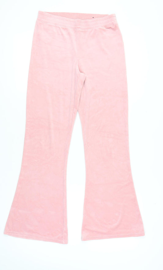 Womens UK Size M Hollister Regular Fit Casual Pink Trousers
