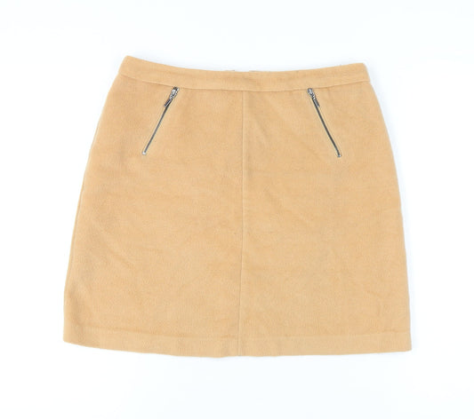 Marks and Spencer Women's Beige Knee Length Pencil Skirt, Size 12