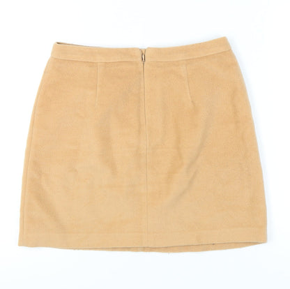 Marks and Spencer Women's Beige Knee Length Pencil Skirt, Size 12