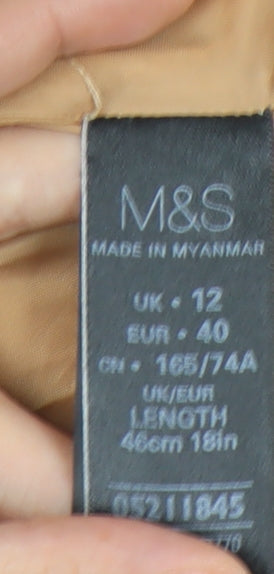 Marks and Spencer Women's Beige Knee Length Pencil Skirt, Size 12