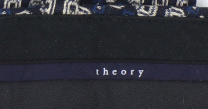 Theory Women's Blue Geometric Dress Pants 2XS
