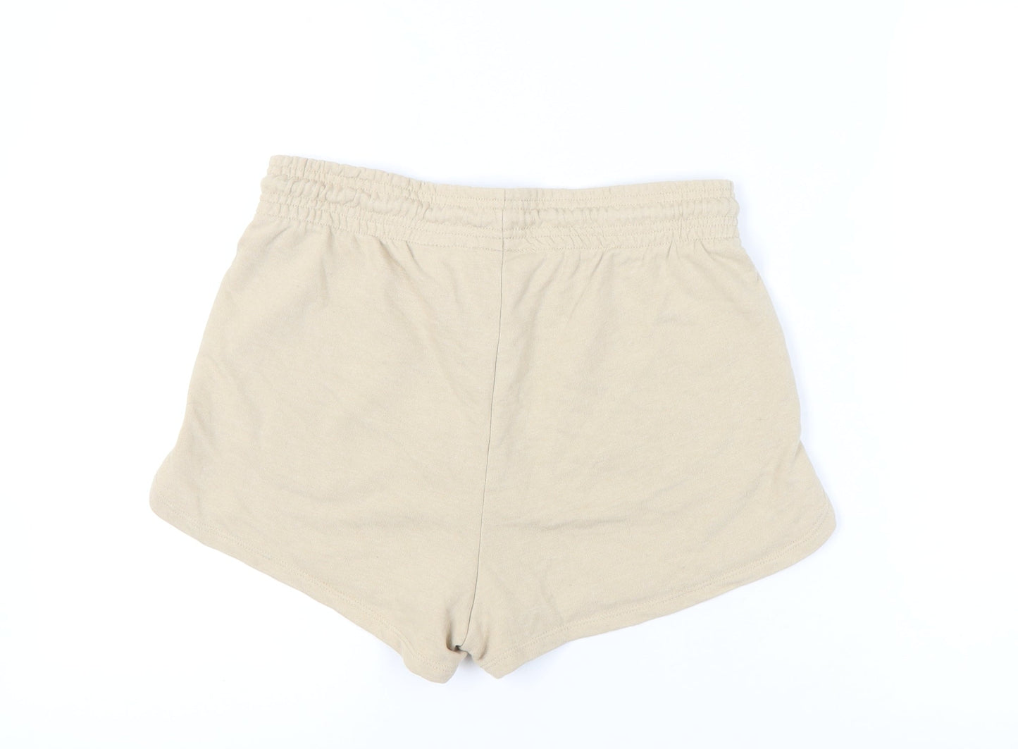 H&M Women's Beige Elastic Waist Cotton Shorts Size 12