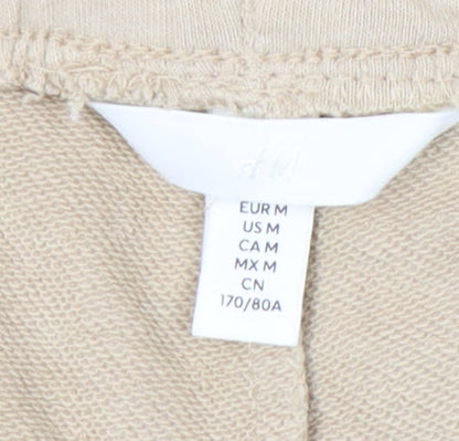 H&M Women's Beige Elastic Waist Cotton Shorts Size 12
