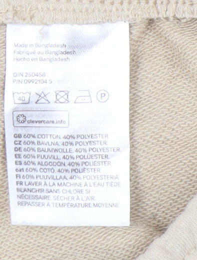 H&M Women's Beige Elastic Waist Cotton Shorts Size 12