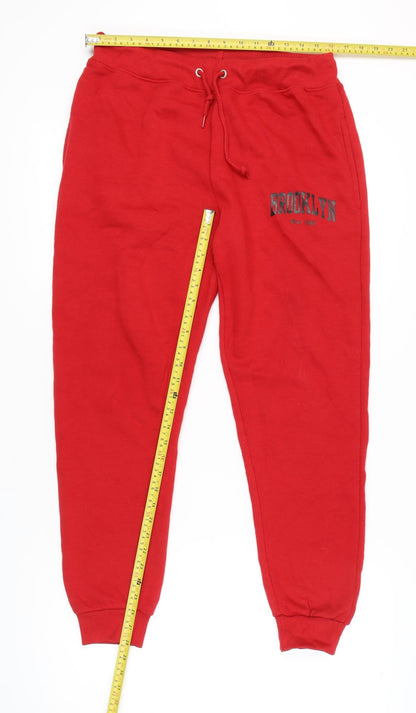 North West Red Jogger Trousers L Unisex with Logo