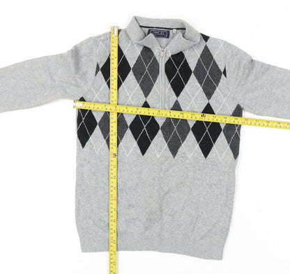Next Boys Grey Argyle Jumper, Size 11 Years, Classic Style