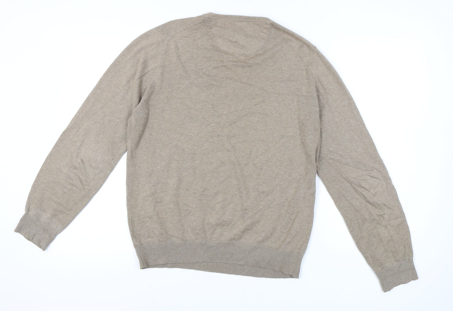 Morley Men's Beige V-Neck Jumper - Size M