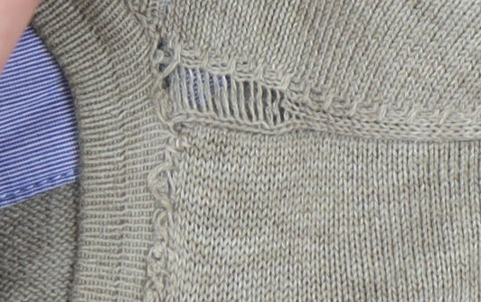 Morley Men's Beige V-Neck Jumper - Size M