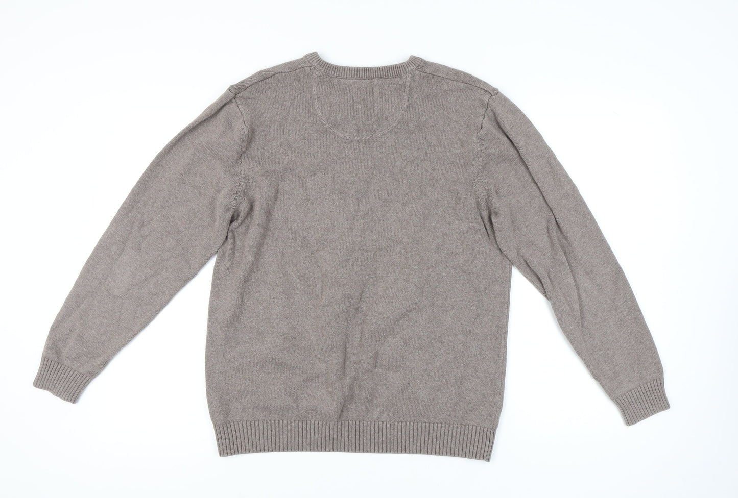 Maine New England Men's Beige Medium V-Neck Pullover Jumper