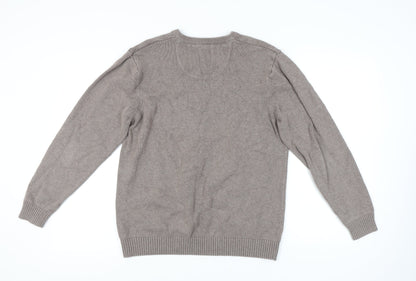 Maine New England Men's Beige Medium V-Neck Pullover Jumper