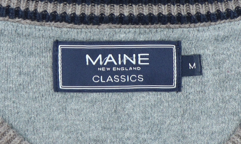 Maine New England Men's Beige Medium V-Neck Pullover Jumper