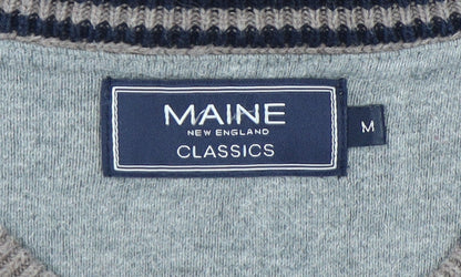Maine New England Men's Beige Medium V-Neck Pullover Jumper