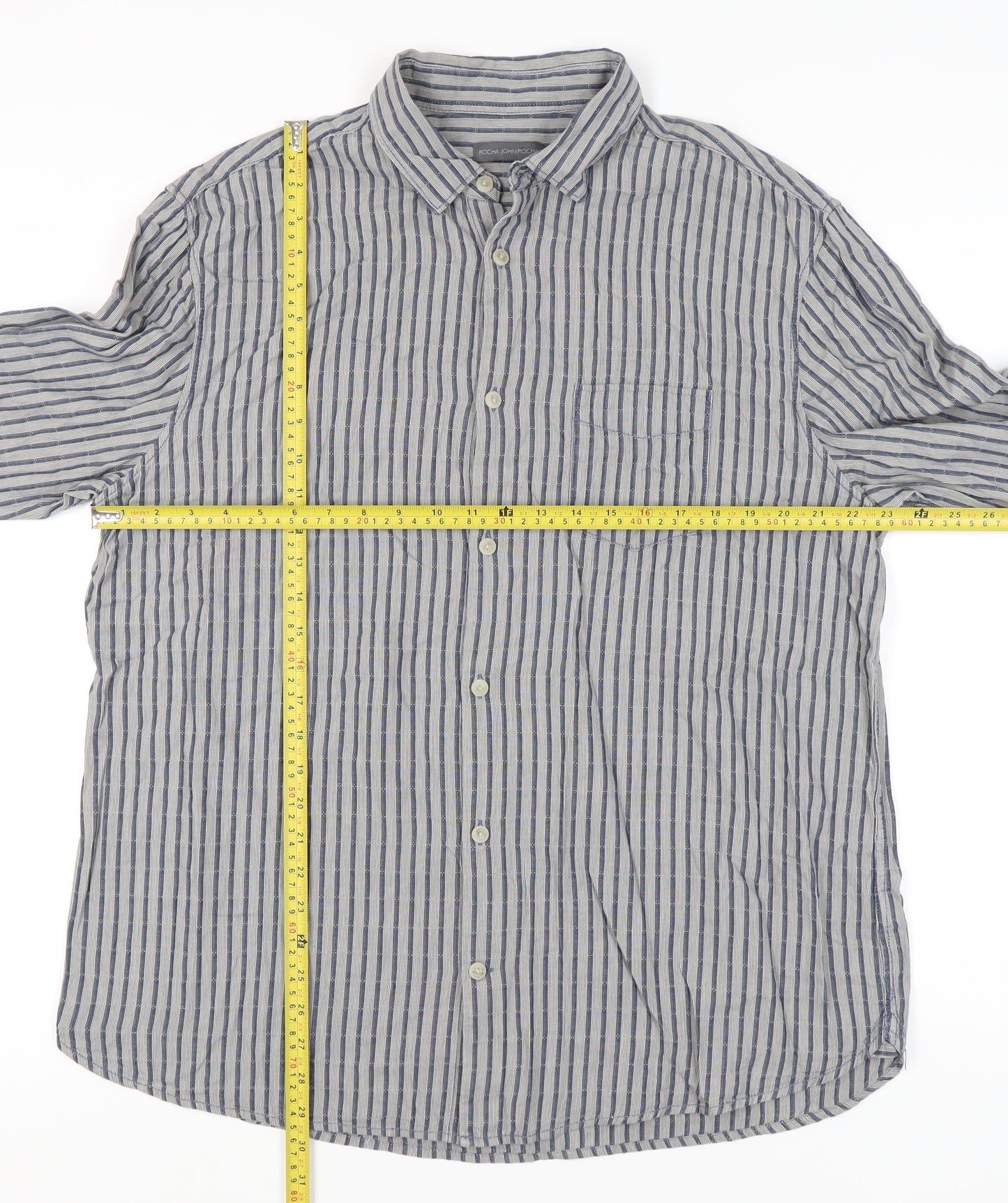 Rocha John Rocha Men's Striped XL Casual Shirt