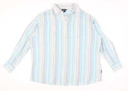 Cotton Traders Men's Blue Striped Long Sleeve Shirt 2XL