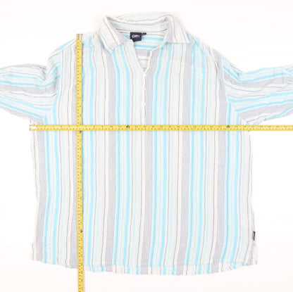 Cotton Traders Men's Blue Striped Long Sleeve Shirt 2XL