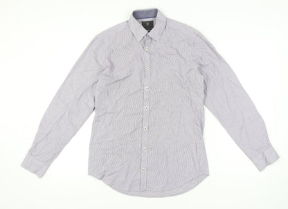 Marks and Spencer Men's Striped Shirt, M, Multicoloured