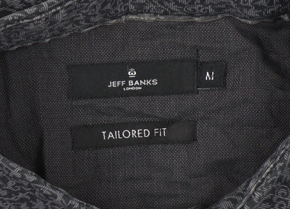 Jeff Banks Men's Black Geometric Long Sleeve Shirt M