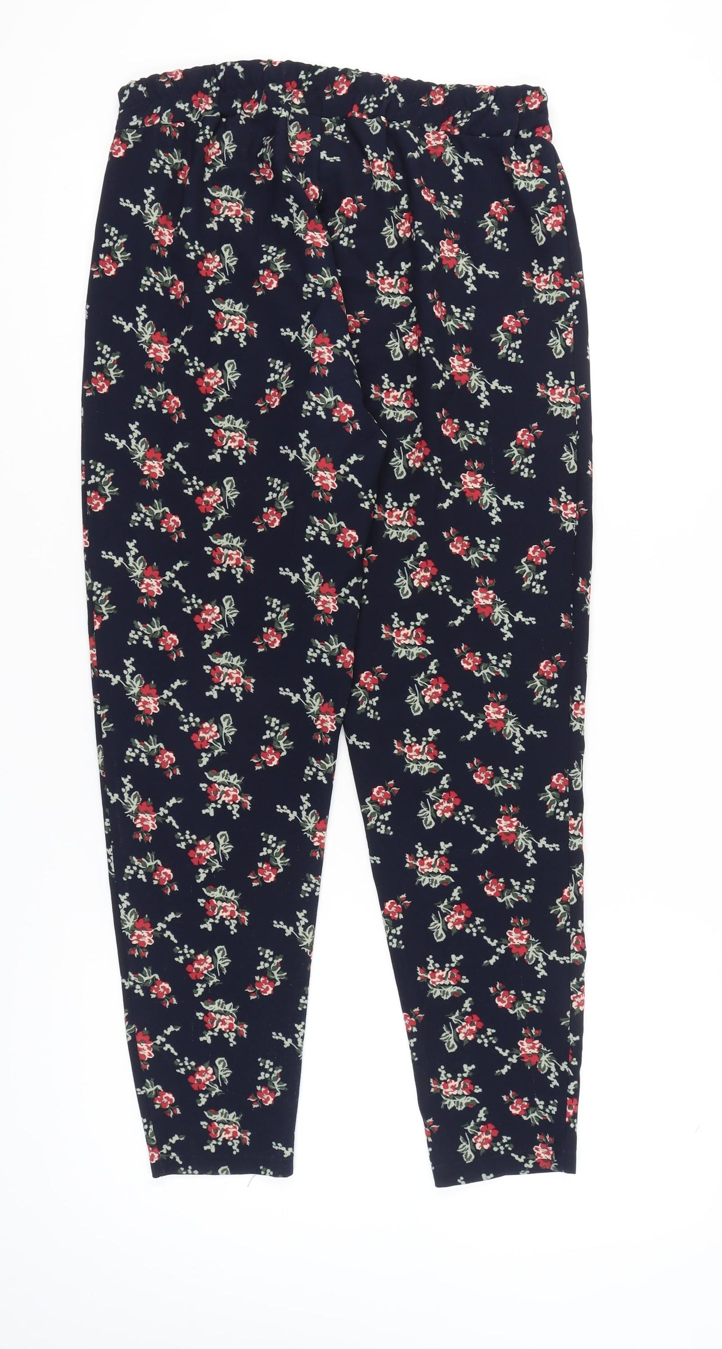 Womens UK Size 12 Peacocks Relaxed Fit Casual Multicoloured Trousers