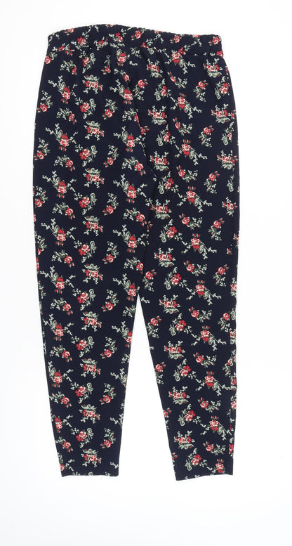 Womens UK Size 12 Peacocks Relaxed Fit Casual Multicoloured Trousers