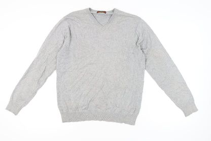 Marks and Spencer Men's Grey V-Neck Pullover Jumper M
