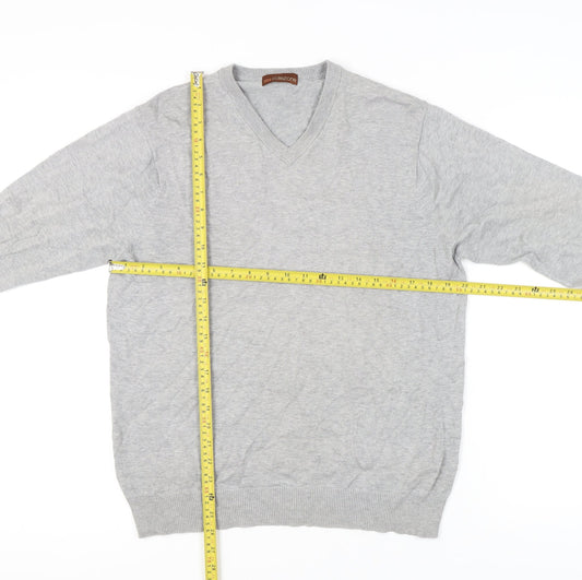 Marks and Spencer Men's Grey V-Neck Pullover Jumper M