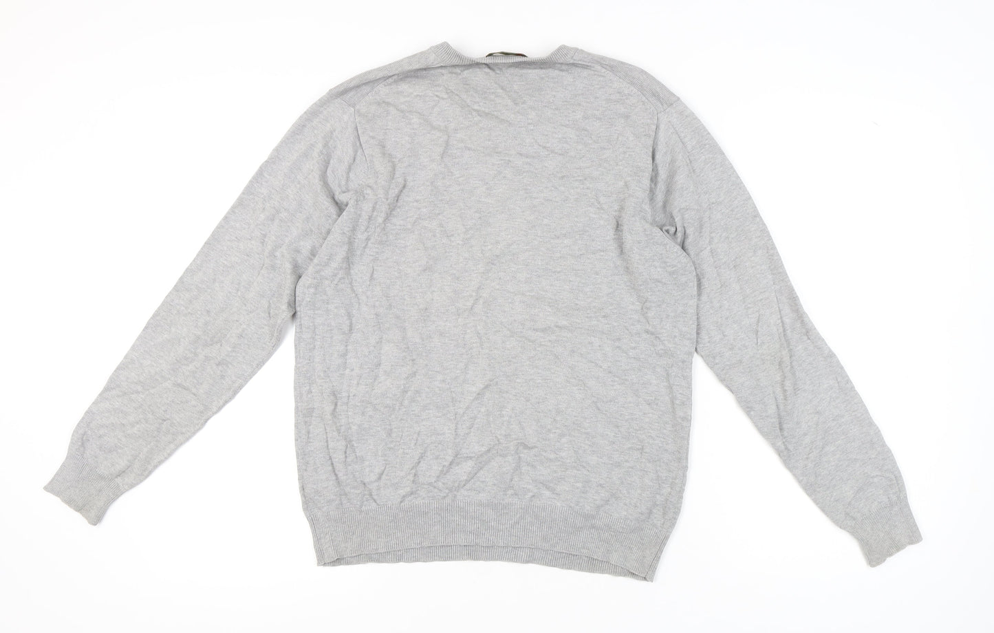 Marks and Spencer Men's Grey V-Neck Pullover Jumper M