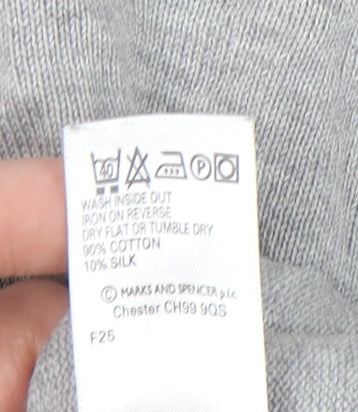 Marks and Spencer Men's Grey V-Neck Pullover Jumper M