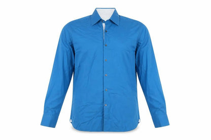 Marks and Spencer Men's Blue Long Sleeve Shirt, Size 16