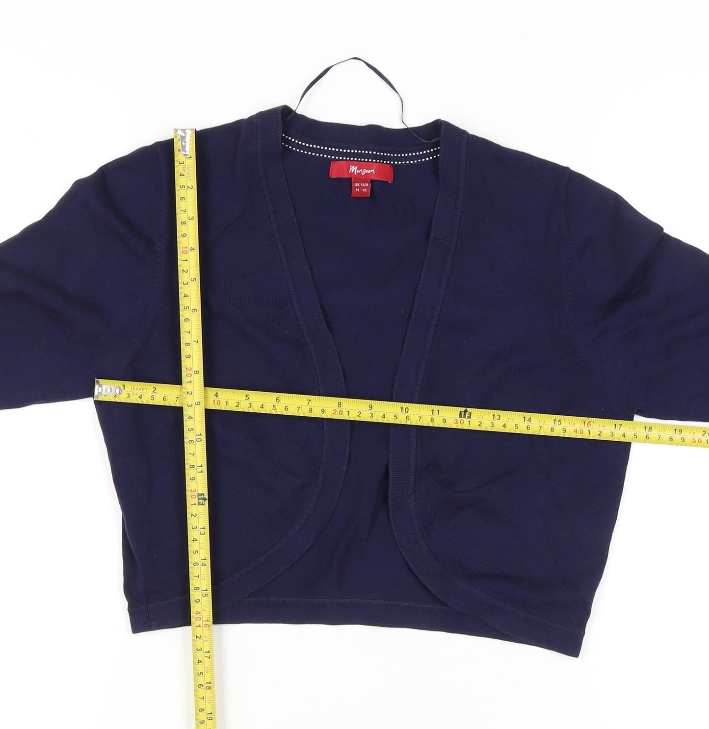 Womens UK Size 14 Monsoon Blue Cardigan Jumper