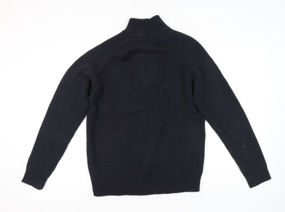 French Connection Men's Black Henley Jumper L